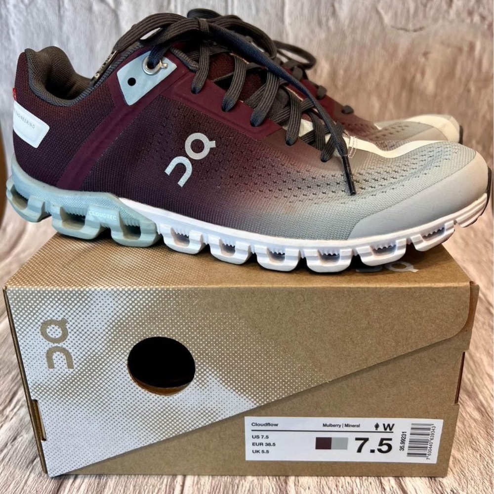 Women’s On Cloud Cloudtec Mulberry/Mineral sneakers shoes 7.5